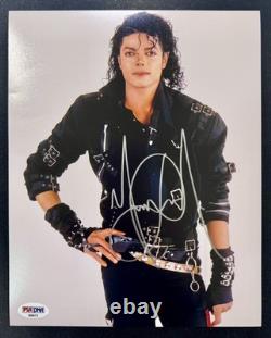 Rare Michael Jackson Signed Autograph 8X10 Photo BAD PSA Authenticated Read