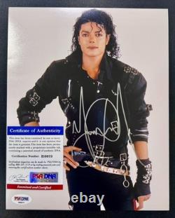 Rare Michael Jackson Signed Autograph 8X10 Photo BAD PSA Authenticated Read