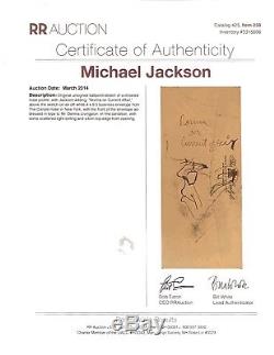 Rare Original Michael Jackson Signed Sketch