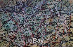 Rare Unique painting, Drip Art, signed, Jackson Pollock w COA & docs Warhol era