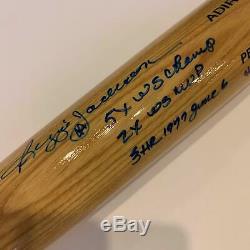 Reggie Jackson 1977 World Series Game 6-3 Home Runs Signed Inscribed Bat Steiner
