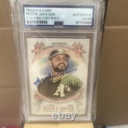 Reggie Jackson Autograph Signed 2021 Allen & Ginter PSA/DNA A's