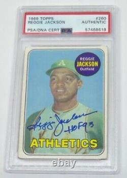 Reggie Jackson Autographed 1969 Topps Rookie Card PSA DNA Signed Auto