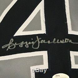 Reggie Jackson Autographed Mr October Yankees Grey/Blue/White Jersey JSA RARE