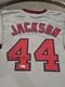 Reggie Jackson Autographed/Signed Jersey Beckett Grey Custom Jersey