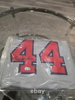 Reggie Jackson Autographed/Signed Jersey Beckett Grey Custom Jersey