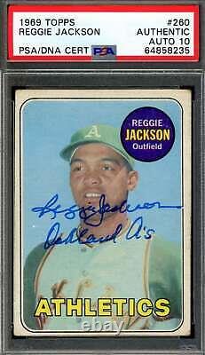 Reggie Jackson Gem Mint 10 PSA DNA Signed 1969 Topps Rookie Autograph