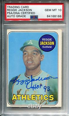 Reggie Jackson HOF 93 Autographed 1969 Topps Card (PSA)