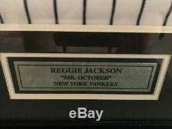 Reggie Jackson Mr. October Yankees Autographed Jersey Professionally Framed