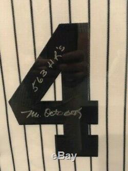 Reggie Jackson Mr. October Yankees Autographed Jersey Professionally Framed