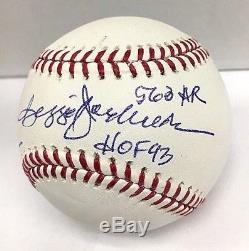 Reggie Jackson NY Yankees Signed Baseball Stat Ball Inscription BAS COA AUTO C