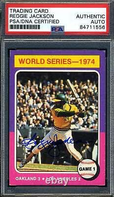 Reggie Jackson PSA DNA Signed 1975 Topps 1974 World Series Autograph