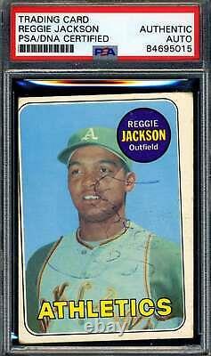 Reggie Jackson PSA DNA Vintage Signed 1969 Topps Rookie Autograph
