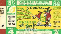 Reggie Jackson Signed 1972 World Series Game 4 Ticket (JSA COA)