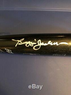 Reggie Jackson Signed Auto Autograph Bat MLB SGC HOF Yankees Black Pro Stick