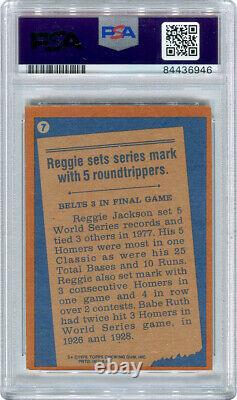Reggie Jackson Signed Autographed 1978 Topps'77 Record Breaker Card #7 PSA