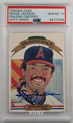 Reggie Jackson Signed/Autographed 1982 Donruss Diamond Kings Card Gem Mint 10