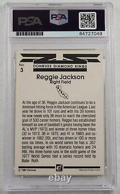 Reggie Jackson Signed/Autographed 1982 Donruss Diamond Kings Card Gem Mint 10