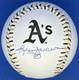 Reggie Jackson Signed Autographed A's Team Stitch Logo Baseball with Beckett
