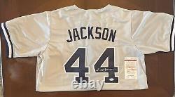 Reggie Jackson Signed Autographed Gray Custom Baseball Jersey (JSA COA)