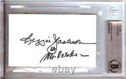 Reggie Jackson Signed Autographed Index Card Mr. October BAS Encased 8658