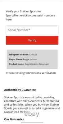 Reggie Jackson Signed Autographed Jersey New York Yankees STEINER COA