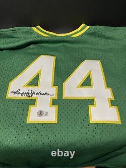 Reggie Jackson Signed Autographed Oakland A's Mitchell & Ness BP Jersey JSA COA