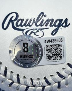 Reggie Jackson Signed Autographed Yankees Team Stitch Logo Baseball with Beckett