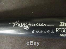 Reggie Jackson Signed Baseball Bat Inscribed 563 Hr's Reggie Jackson Coa Bt051
