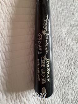 Reggie Jackson Signed Bat Autographed Rawlings Big Stick Black 563 HR Holo HOF