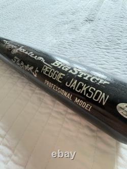 Reggie Jackson Signed Bat Autographed Rawlings Big Stick Black 563 HR Holo HOF