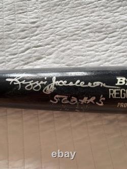 Reggie Jackson Signed Bat Autographed Rawlings Big Stick Black 563 HR Holo HOF
