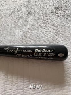 Reggie Jackson Signed Bat Autographed Rawlings Big Stick Black 563 HR Holo HOF