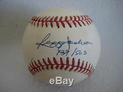 Reggie Jackson Signed Career Home Run Ball Limited Edition Of 563 139/563