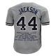 Reggie Jackson Signed New York Stats Grey Baseball Jersey (JSA)