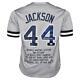 Reggie Jackson Signed New York Stats Grey Baseball Jersey (JSA)