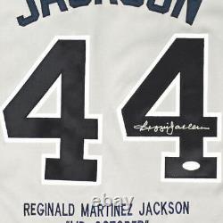 Reggie Jackson Signed New York Stats Grey Baseball Jersey (JSA)