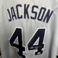 Reggie Jackson Signed New York Yankees Grey Custom baseball Jersey Autographed