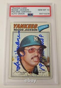 Reggie Jackson YANKEES Signed Autograph 1977 Topps Card with77 WS MVP PSA 10 Auto