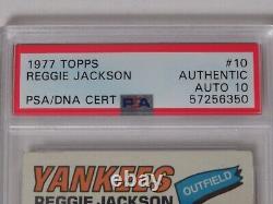 Reggie Jackson YANKEES Signed Autograph 1977 Topps Card withMr October PSA 10 Auto