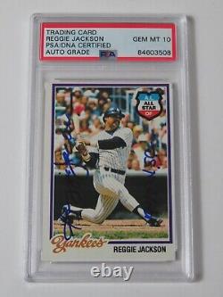 Reggie Jackson YANKEES Signed Autograph 1978 Topps Card 200 with78 WSC PSA 10 Auto