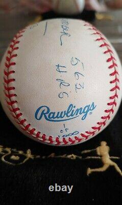Reggie Jackson signed Autographed Stat ball with19 Inscriptions RJ. COM LE 001/1000