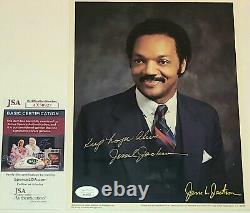 Rev. Jesse Jackson Autograph 8x10 Signed Civil Rights Leader Photo USA JSA COA