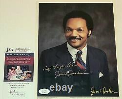 Rev. Jesse Jackson Autograph 8x10 Signed Civil Rights Leader Photo USA JSA COA