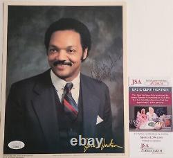 Rev. Jesse Jackson Autograph 8x10 Signed Civil Rights Photo USA JSA COA