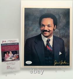 Rev Jesse Jackson Signed 8x10 Photo Autograph Civil Rights Leader JSA COA USA