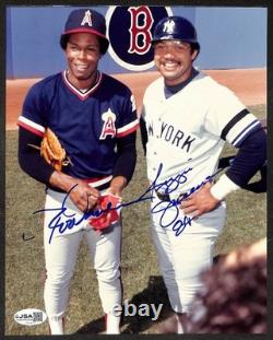 Rod Carew & Reggie Jackson HOF Duel Autographed/Signed 8x10 Photo JSA 209837