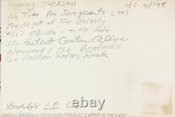 SAMMY JACKSON Signed Autographed 4x 6 INDEX CARD Li'l Abner None but the Brave