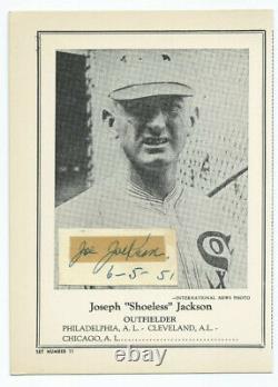 SHOELESS JOE JACKSON 1946-49 Sports Exchange oversized? Signed Mrs Jackson? JSA