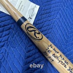 STAN MUSIAL Signed Autographed Listed Stats Baseball Bat Reggie Jackson COA